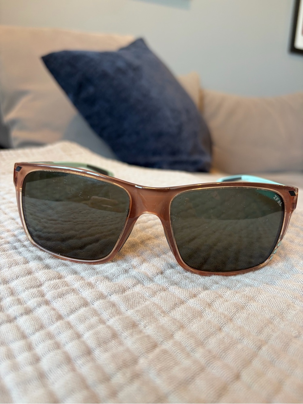 Brown Women’s Sunglasses with Green Lenses